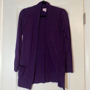 Purple Pink Lily open front cardigan with pockets